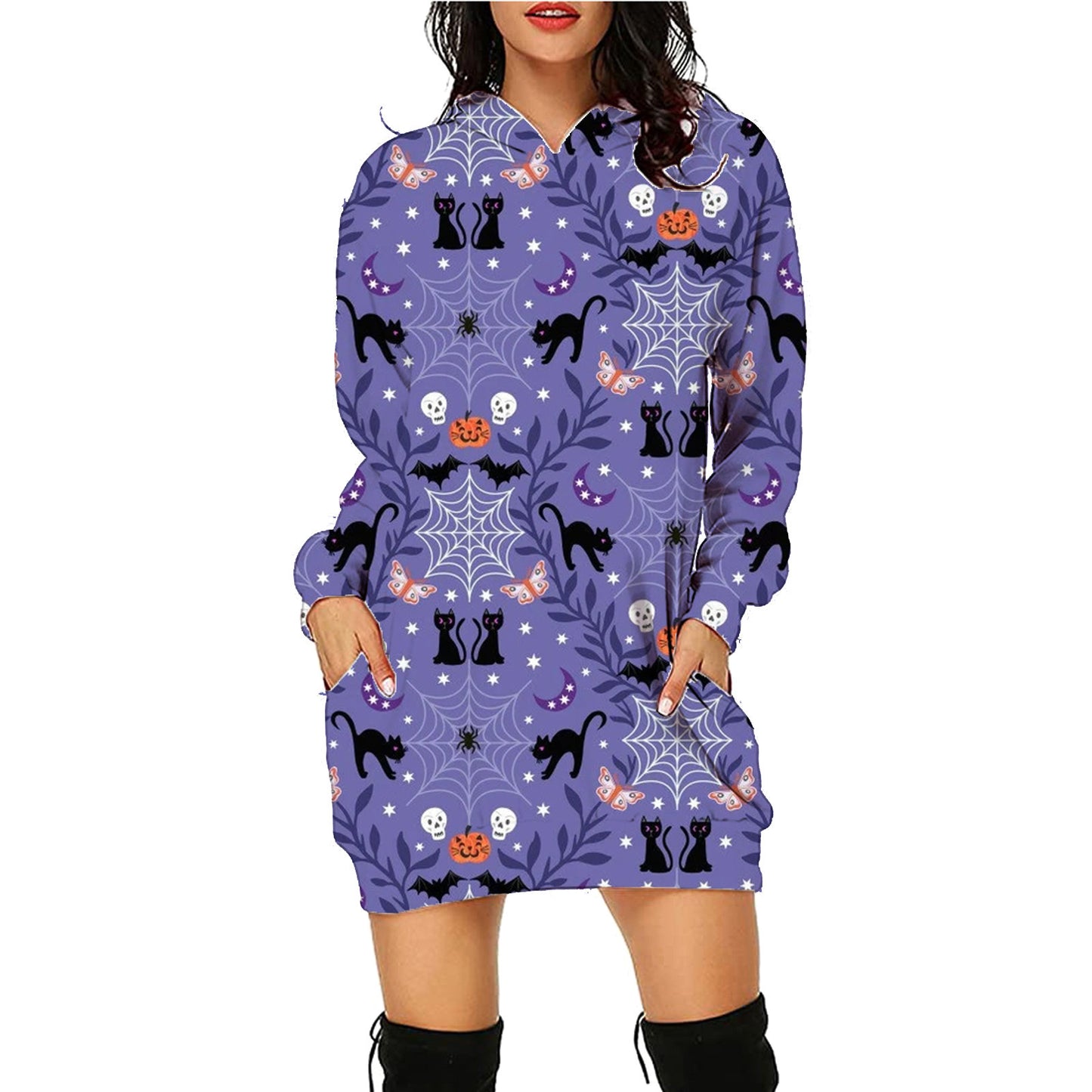 Halloween Print Long Hoodie