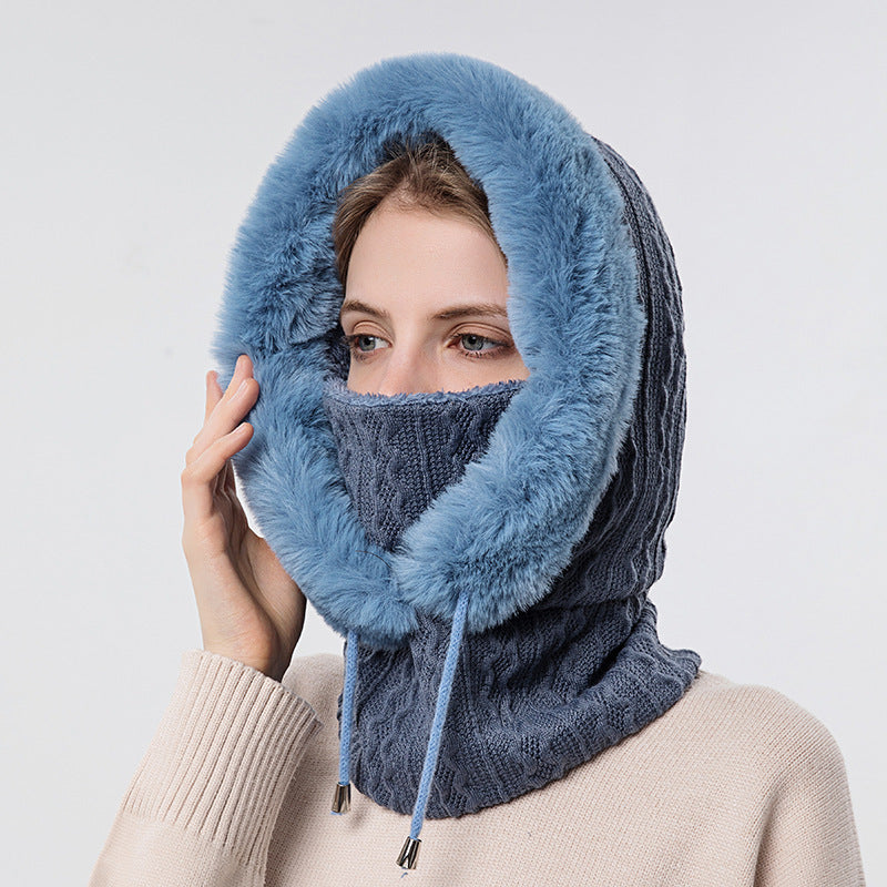 Women’s Winter Plush Hat with Scarf