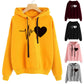 Women’s Heart Print Streetwear Hoodie