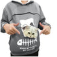 Hoodie Sweatshirt with Cat Pocket Design