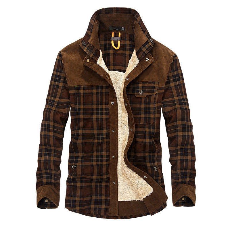 Thicken Warm Fleece Plaid Jacket