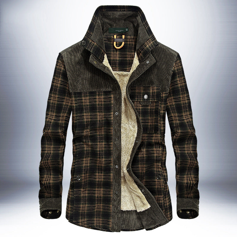 Thicken Warm Fleece Plaid Jacket