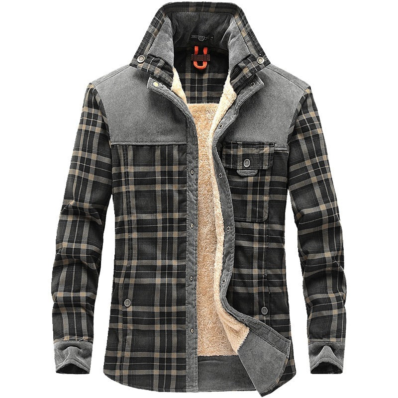 Thicken Warm Fleece Plaid Jacket