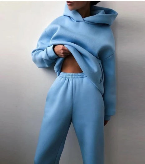 Women's Casual Two-Piece Hoodie Tracksuit