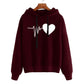 Women’s Heart Print Streetwear Hoodie