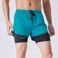 Double-Layer Drawstring Sports Shorts
