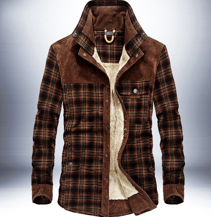 Thicken Warm Fleece Plaid Jacket