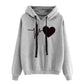 Women’s Heart Print Streetwear Hoodie