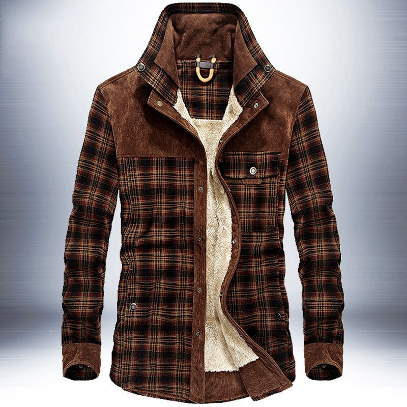 Thicken Warm Fleece Plaid Jacket