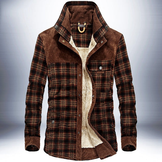 Thicken Warm Fleece Plaid Jacket