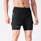 Double-Layer Drawstring Sports Shorts