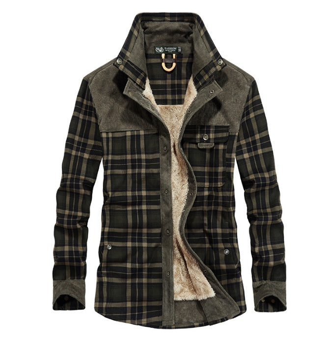 Thicken Warm Fleece Plaid Jacket