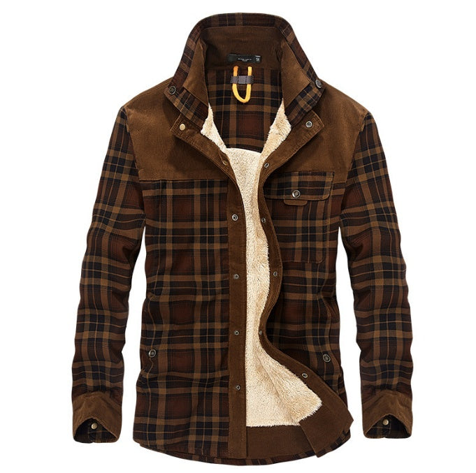Thicken Warm Fleece Plaid Jacket