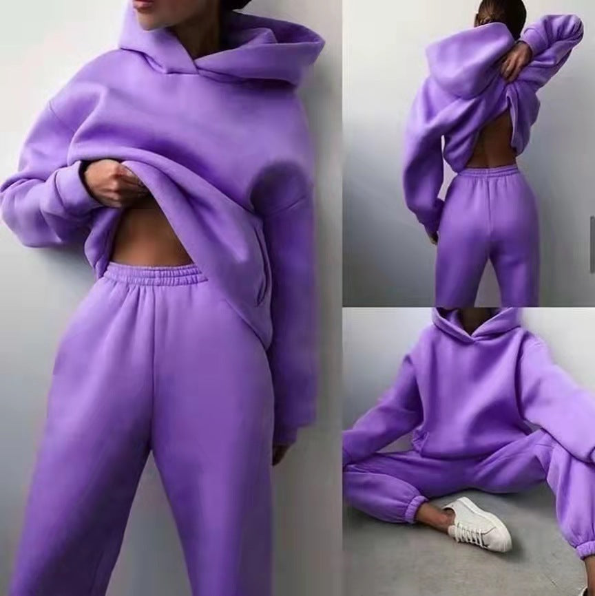 Women's Casual Two-Piece Hoodie Tracksuit