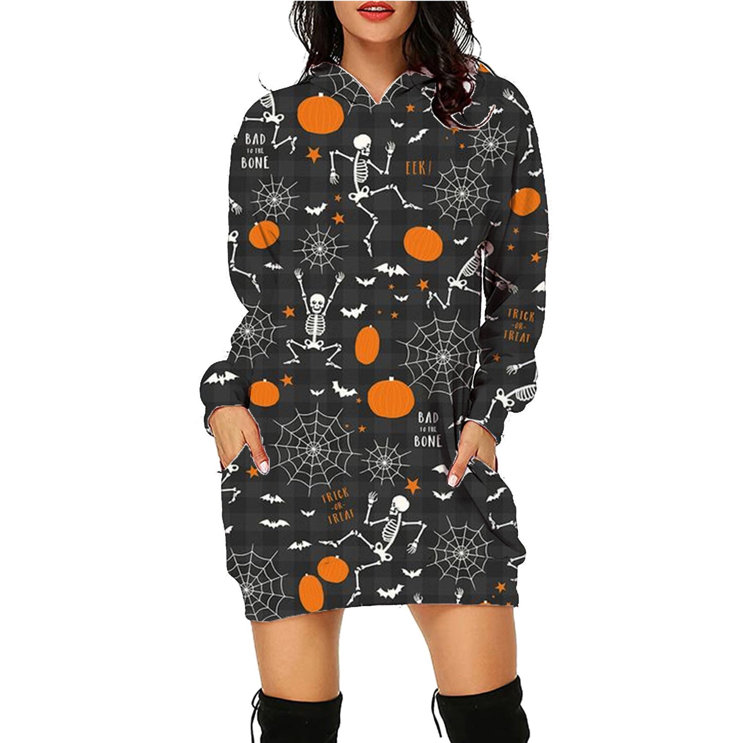 Halloween Print Long Hoodie