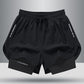 Double-Layer Drawstring Sports Shorts