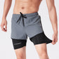 Double-Layer Drawstring Sports Shorts