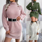 Winter Turtleneck Sweater Dress