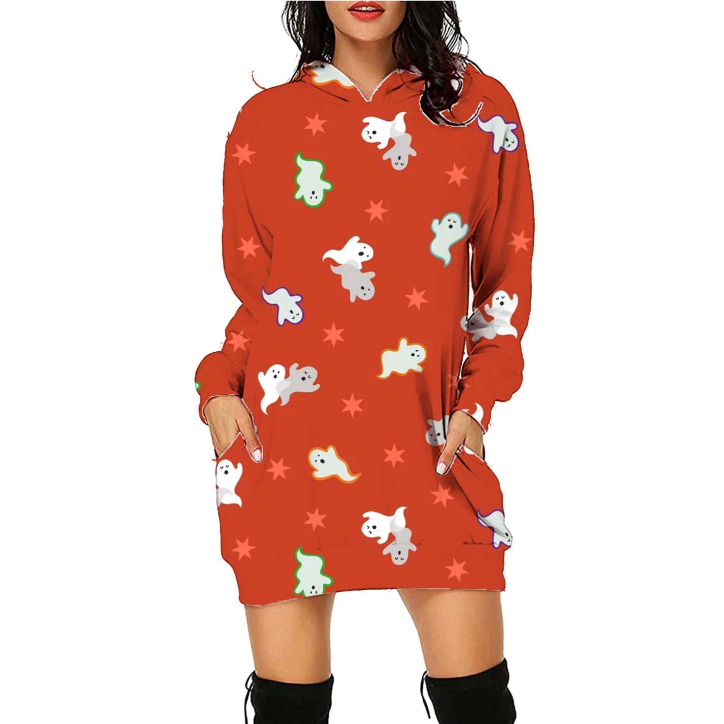 Halloween Print Long Hoodie